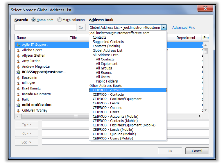 CRM address book